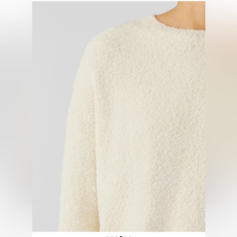 NWT EILEEN FISHER Cotton Boucle Crew Neck Box-Top - Picture 4 of 9